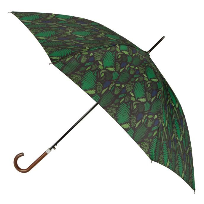totes® Auto Open Walker Wood Handle Fern Print Umbrella  Extra Image 1